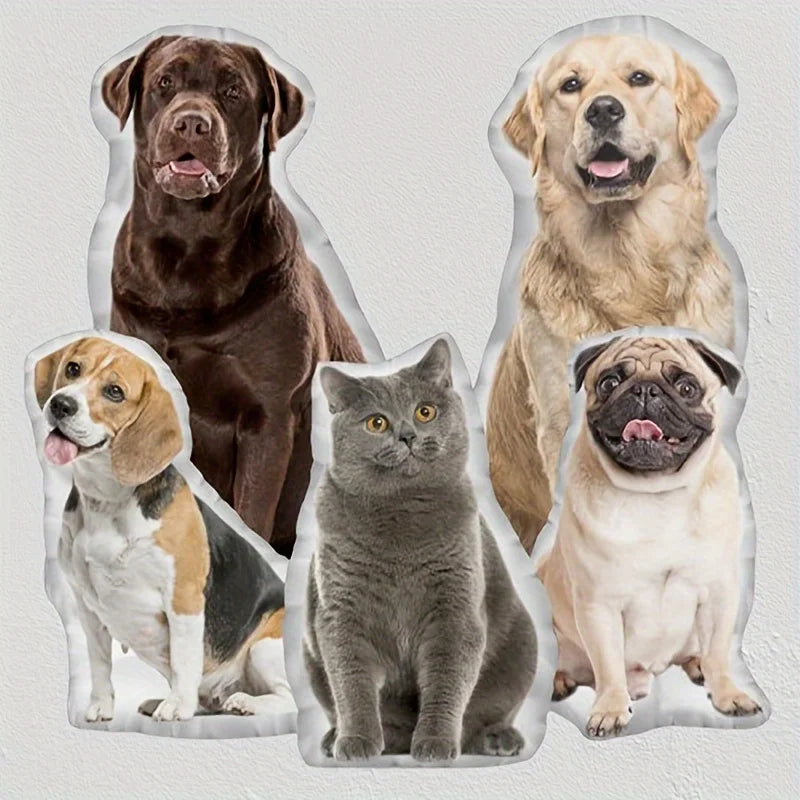 Cuscino per Animali Personalizzato con Foto – Immagine 3D su Entrambe le Facce