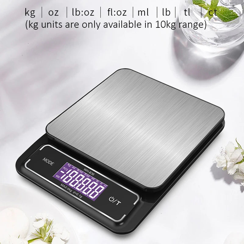 Bilancia da cucina digitale 6 kg/0,1 g – 10 kg/1 g, acciaio inox, impermeabile…