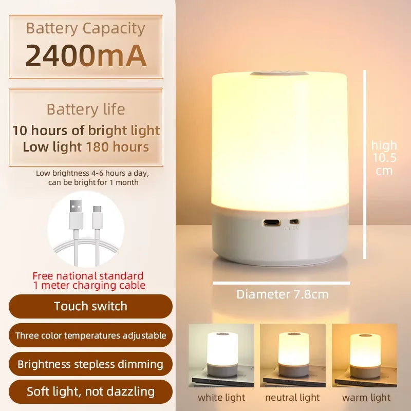 Lampada LED con Sensore di Movimento, Ricaricabile e Dimmabile, 3 Colorazioni
