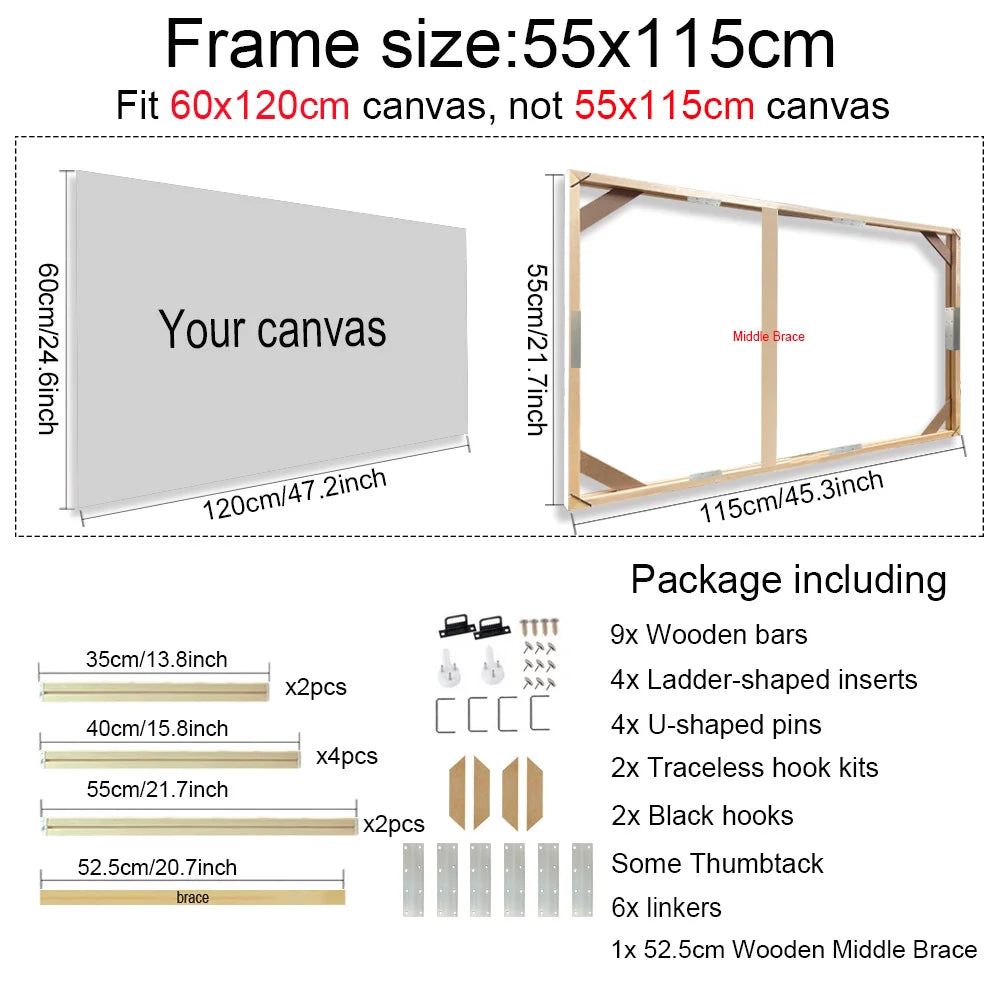 Cornice Moderna in Legno per Canvas, 24 Misure
