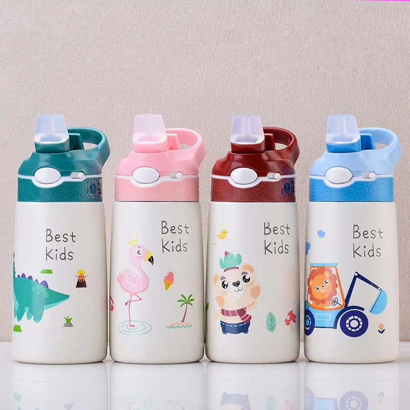 Borraccia termica 400 ml per bambini in acciaio inox 316 con cannuccia a becco