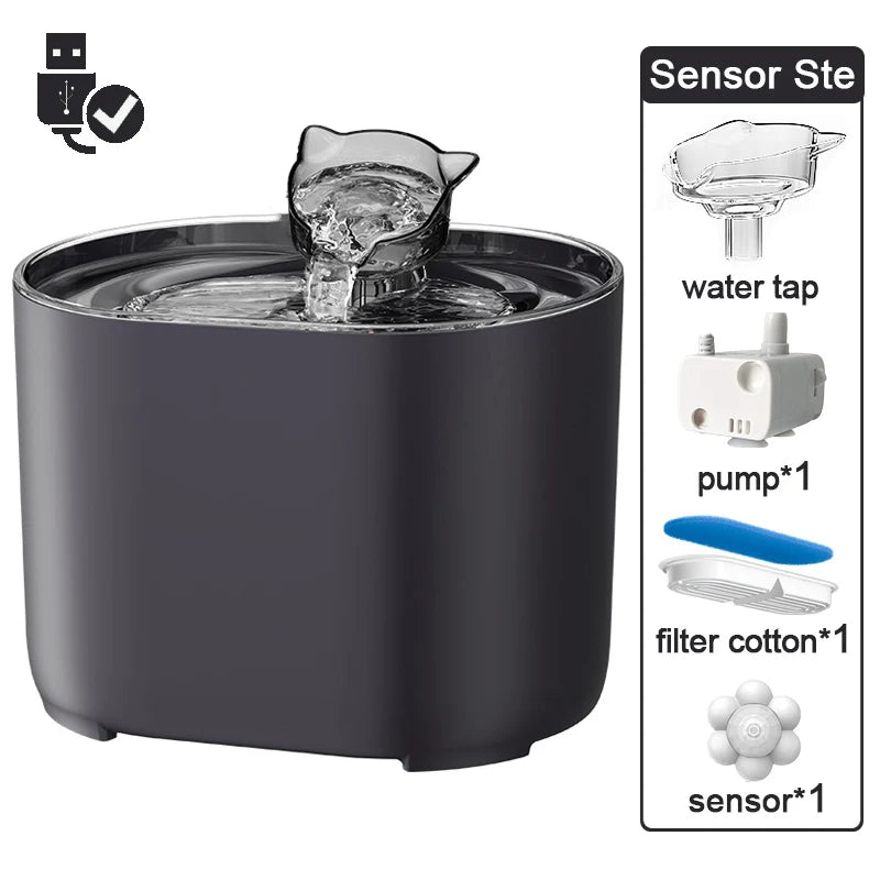 Fontana Acqua 2,2 L per Gatti e Cani – Filtro e Pompa Ultra Silenziosa