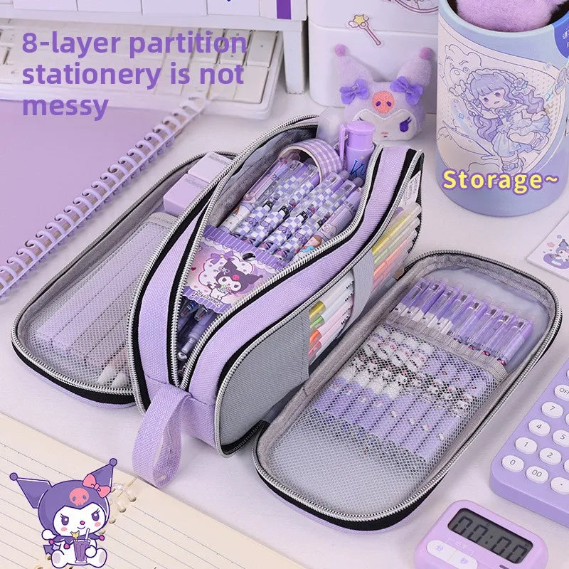 Grande trousse en tissu pour l'école et le bureau – Organisateur pour fournitures de papeterie