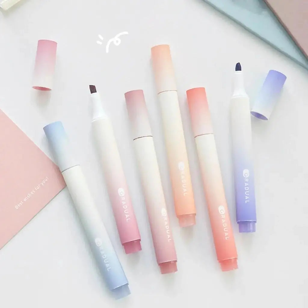 4 PCS Colored Highlighter Pens Set Kawaii School Supplies Marker Pens Cute Korean Stationery