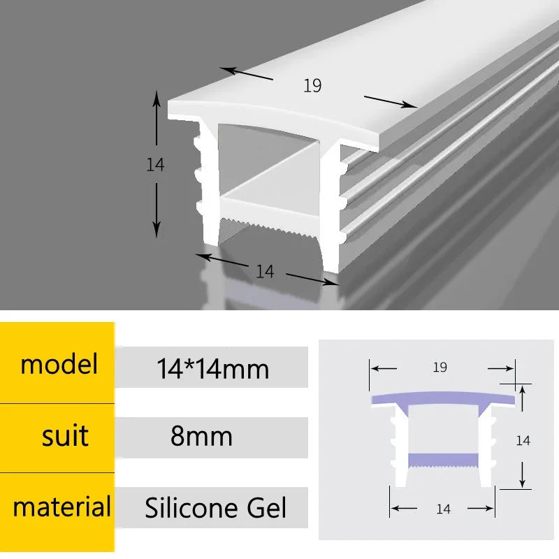 Tubo silicone bianco flessibile per LED neon, IP65, WS2811/WS2812B