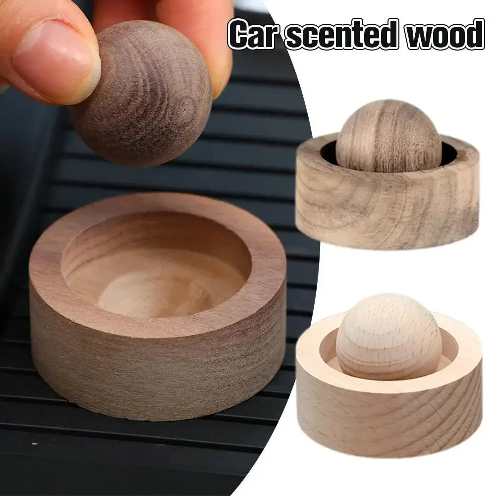 Car Wooden Essential Oil Diffusers-Spherical Design Natural Fragrance Dispersion Bedroom Decor Diffuser Car Home Room Fragrance