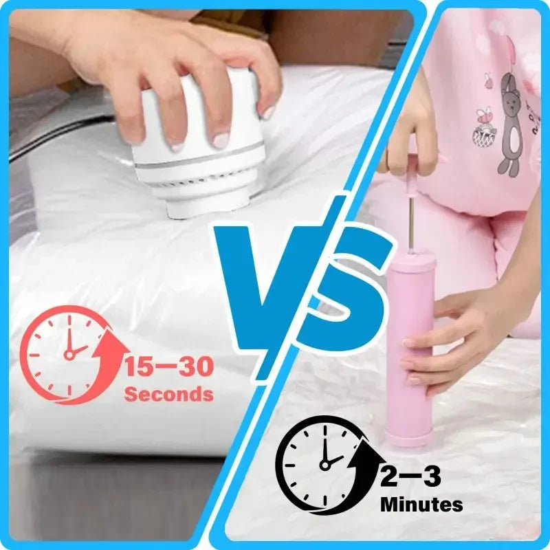 Vacuum Bag for Clothes, Air Vacuum Bag with Pump, Travel Essentials, Space Saver Bags for Comforters Blankets Storage Organizer