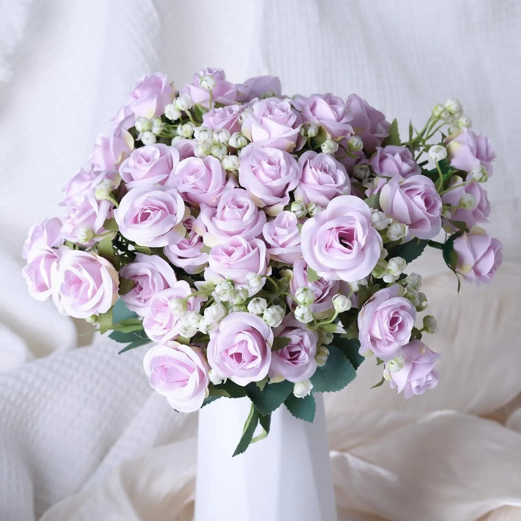 1Pcs Artificial Flowers Bouquet Silk Rose Fake Flowers for Home Room Table Vase Decor Wedding Decoration DIY Gifts Accessories
