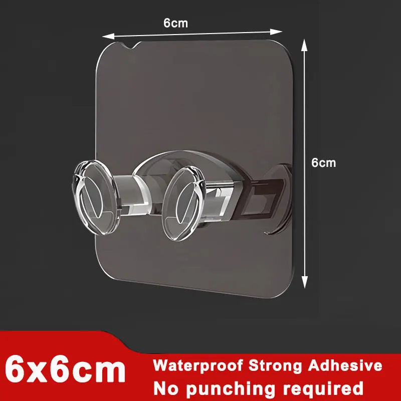 Ganci adesivi trasparenti, impermeabili, per bagno, cucina e casa – set da 10