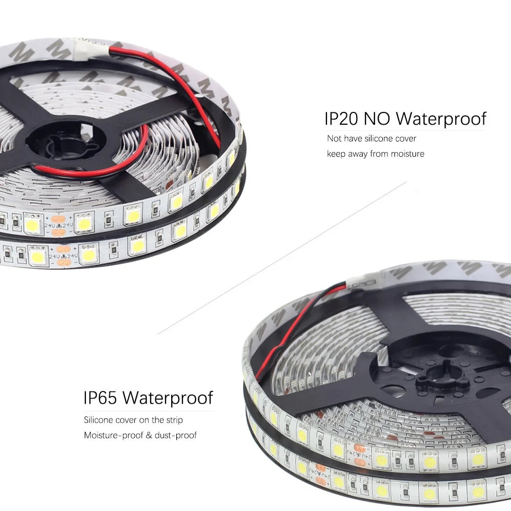 Striscia LED RGB 12V 5 m, 3528/5050, rosso, verde, blu e bianco caldo
