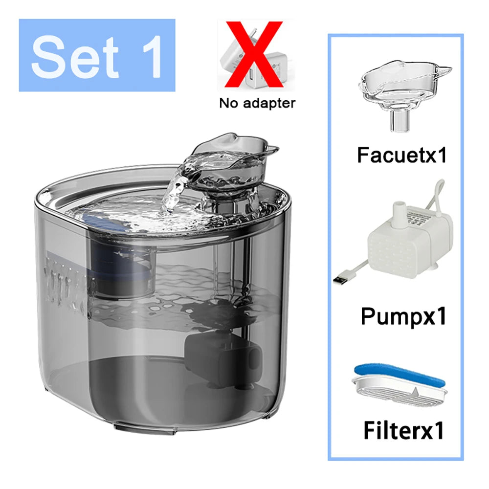 Fontana Acqua 2,2 L per Gatti e Cani – Filtro e Pompa Ultra Silenziosa