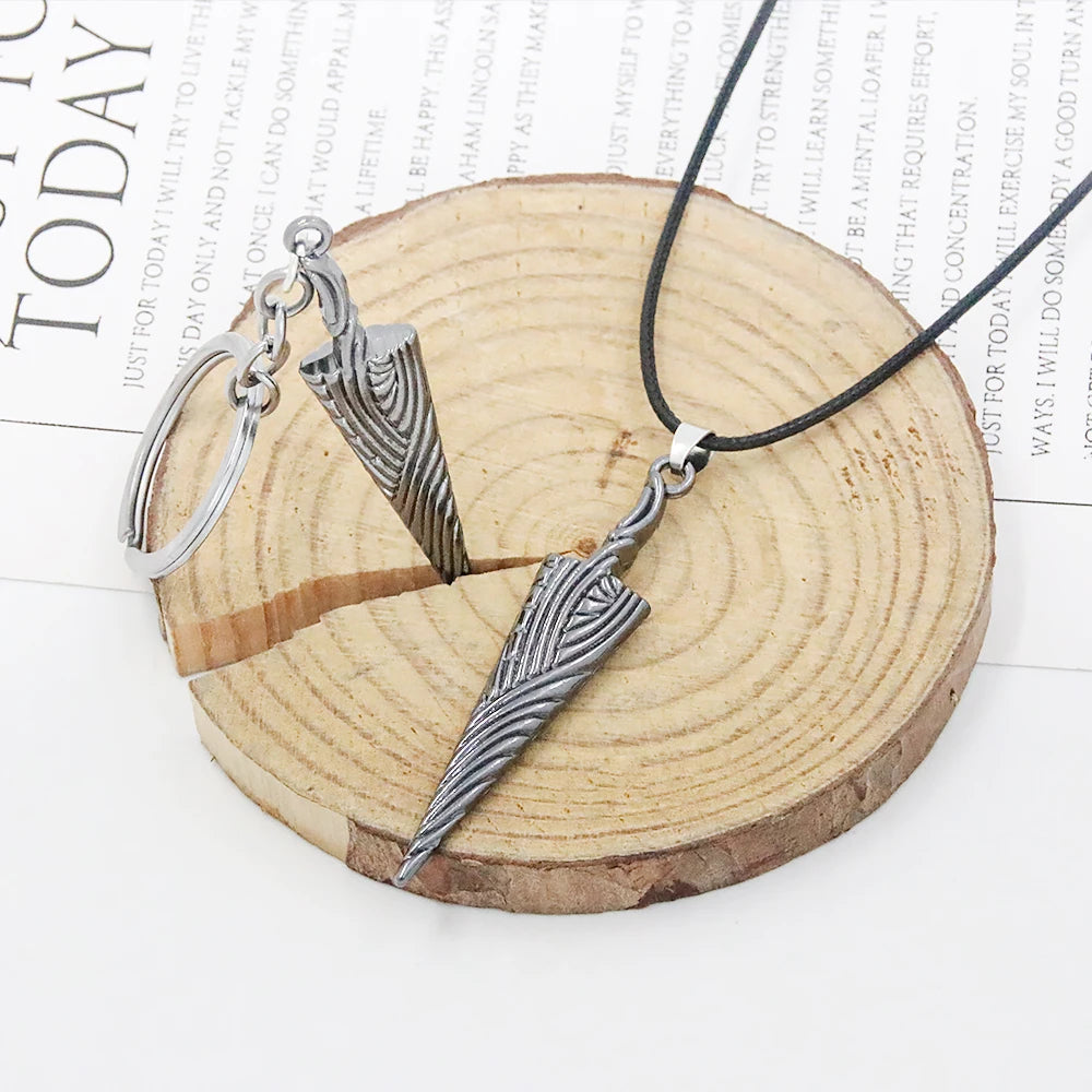 Game Hollow Knight Bone Nail Logo Keychain Necklace Jewelry Gift For Women Men Game Fans Alloy Metal Trinket Wholesale