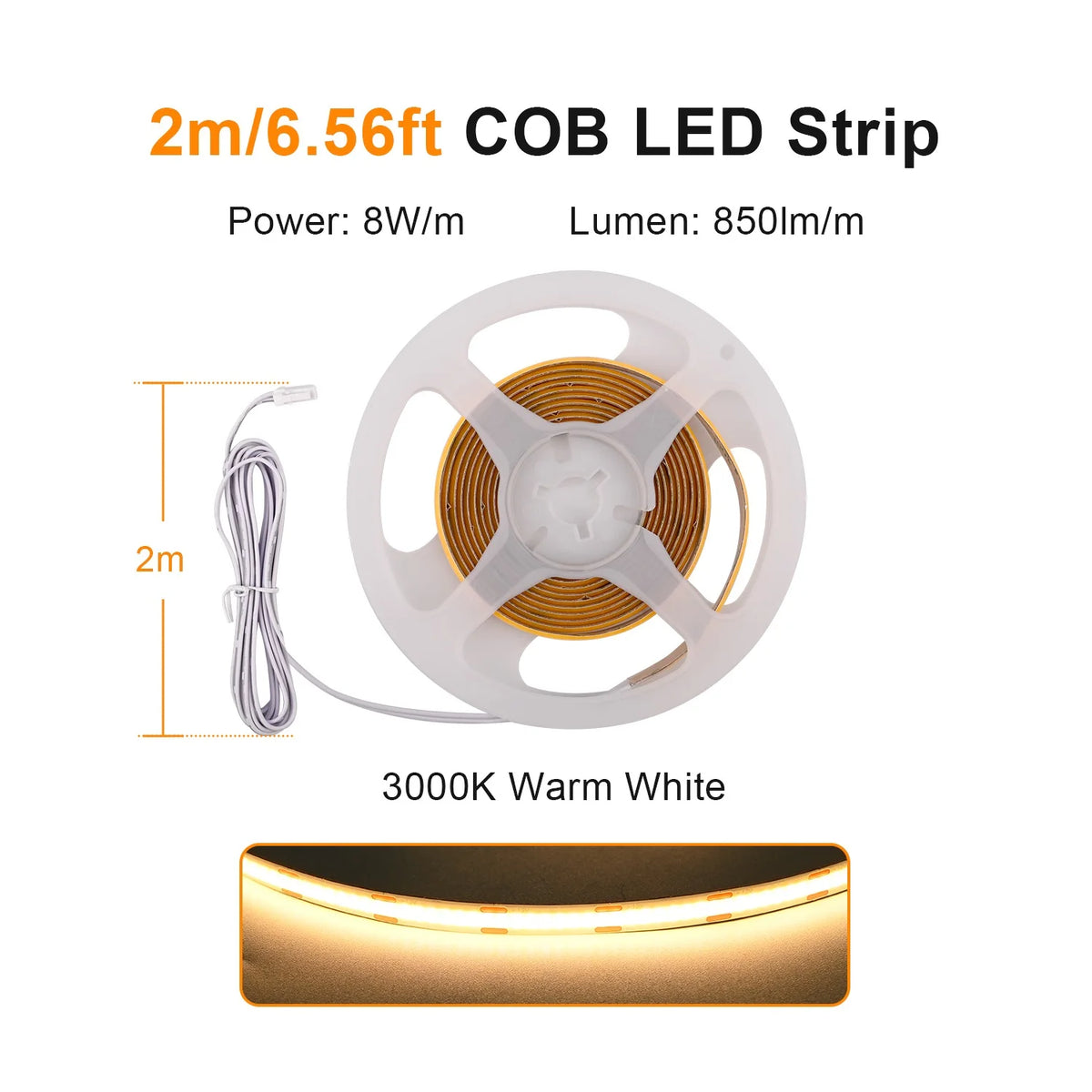 Striscia LED COB dimmerabile per armadi e scaffali, sensore touch, 12 V