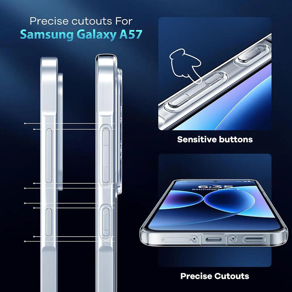 Ultra Thin Silicone Soft Case For Samsung Galaxy A57 A37 A27 A17 A56 A36 A26 A16 A55 A15 A54 A14 Clear Slim Shockproof TPU Cover