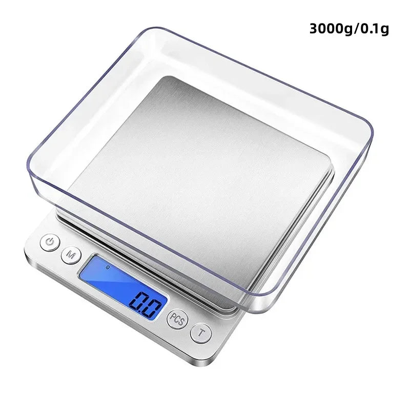 Bilancia digitale da cucina con display LED, conteggio, 3 kg, ricarica a…