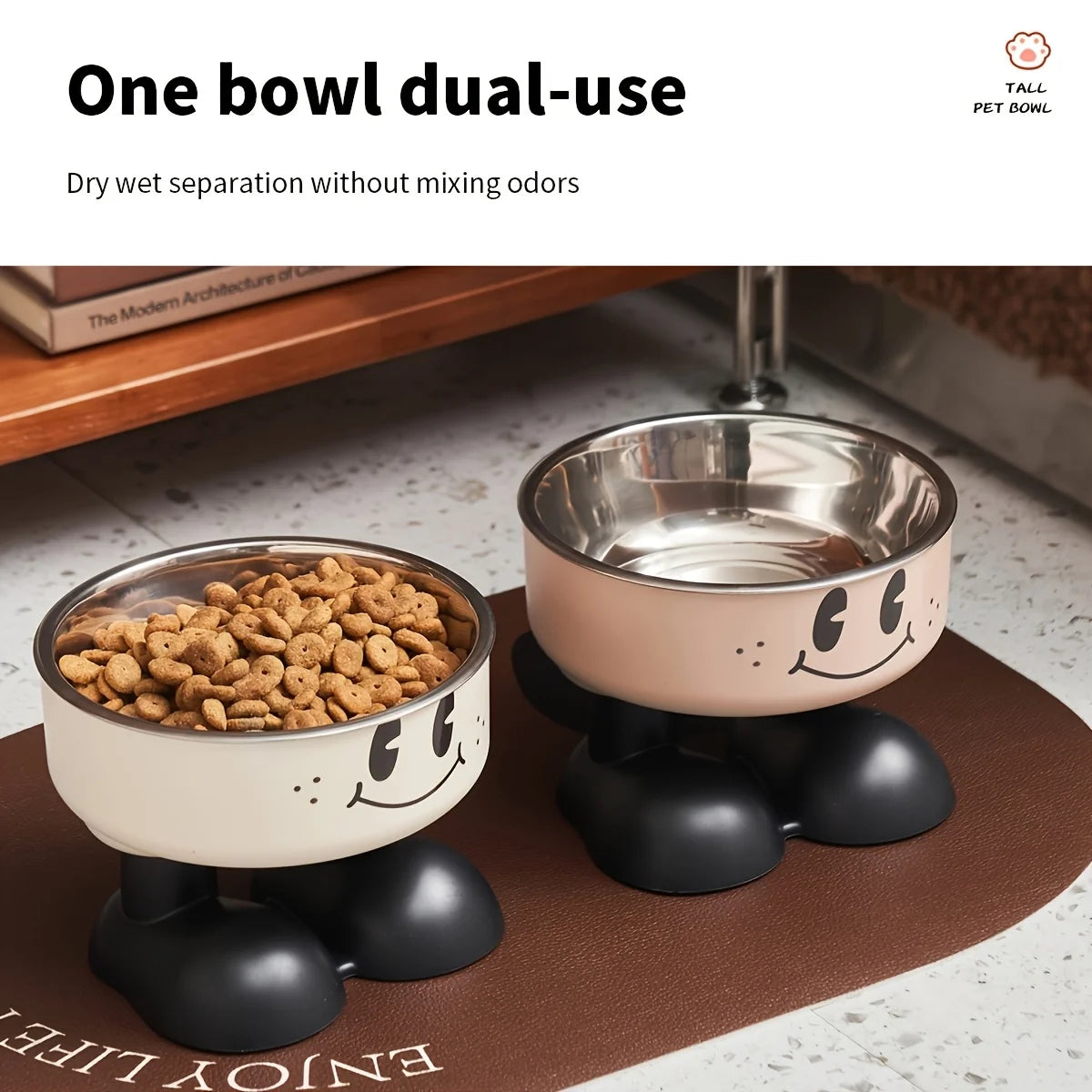 Ciotola rialzata in acciaio inox per cani e gatti – anti‑sgarro, 500 g