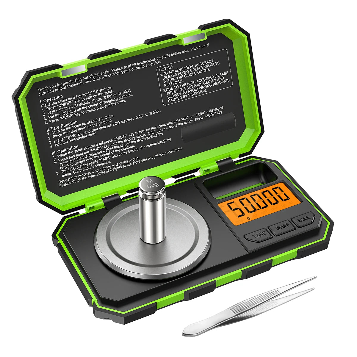 Bilancia digitale mini da 50 g, precisione 0,001 g, scala portatile per…