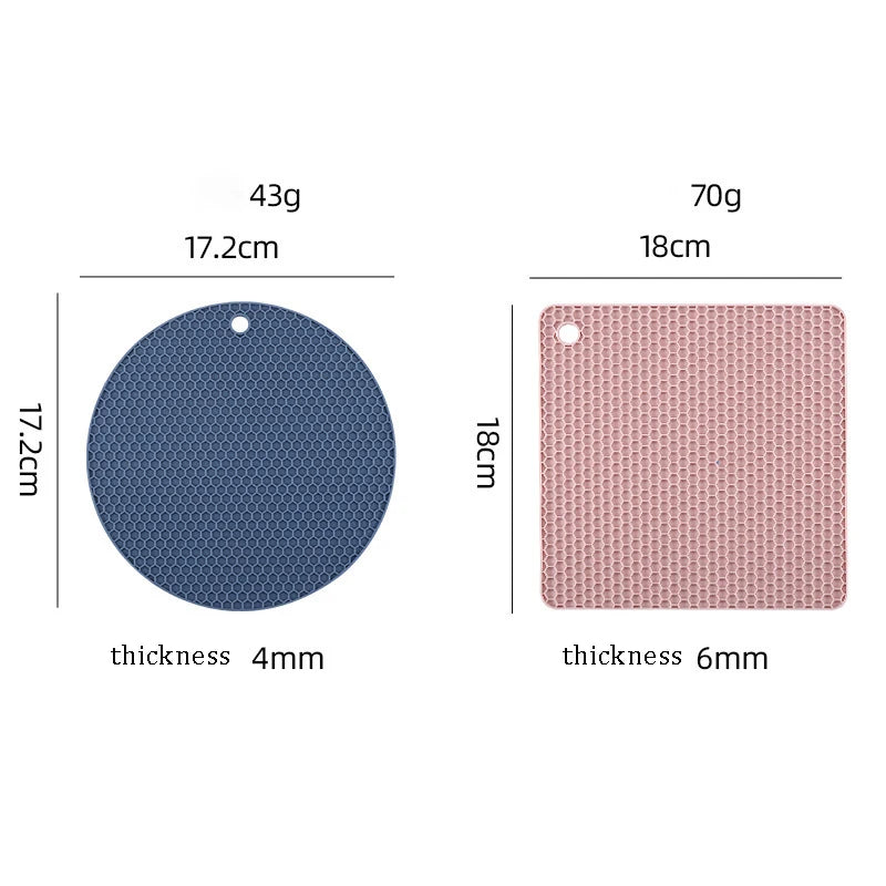 Set da 2/4 Tappetini in Silicone Resistente al Calore per Tazze e Pentole