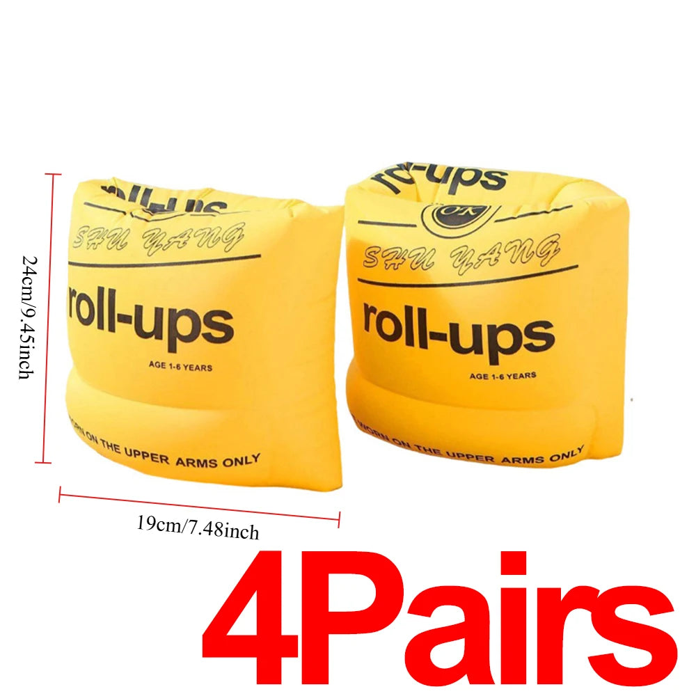 Adult Kids Universal Inflatable Armbands Arm Swimming Rings Double Air Bag Arm Float Rings Pool Floaters Swim Arm Rings