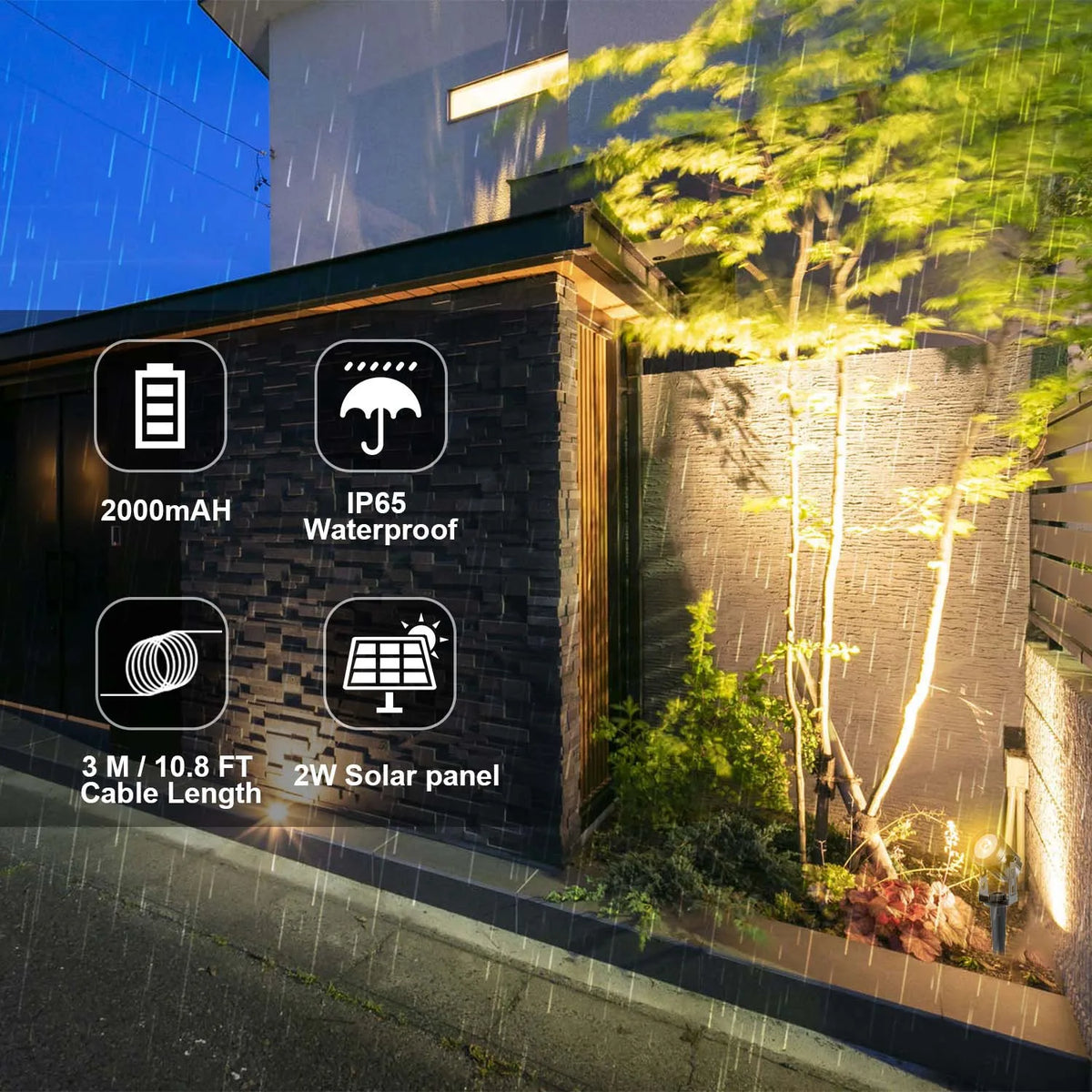 Lampada da giardino a energia solare LED IP65 con luci RGB e bianco…