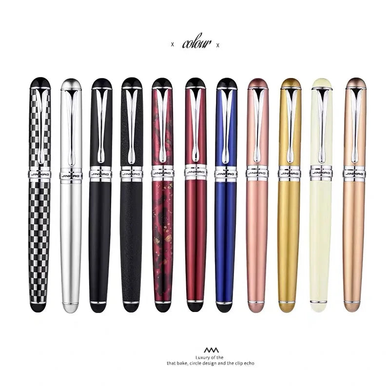 Jinhao X750 High End Metal Fountain Pen,18K Gold Planted Nib 0.5mm school pen for Business Signature Supplies Office Stationery