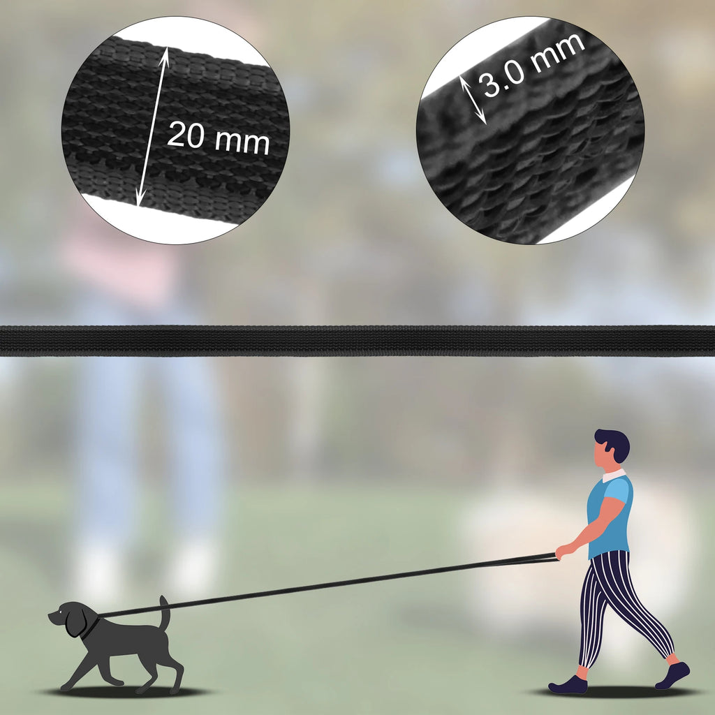 Guinzaglio per cani regolabile 1,5‑15 m, doppio colore, fibra setosa