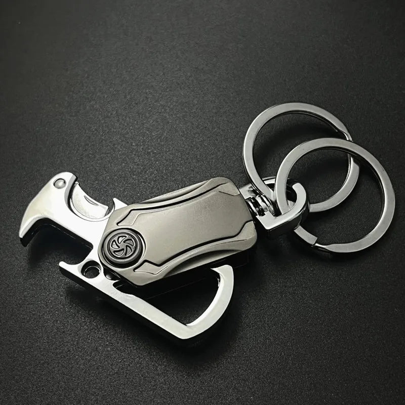 High Quality Simplicity Waist Hanging Creative Double Ring Metal Zinc Alloy Key Chain Men's Women's Keychain