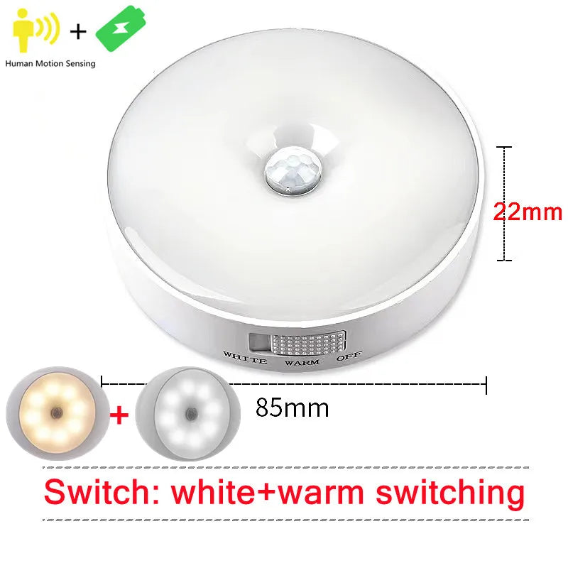Lampada LED a Sensore di Movimento ricaricabile USB per camera, scale e armadi