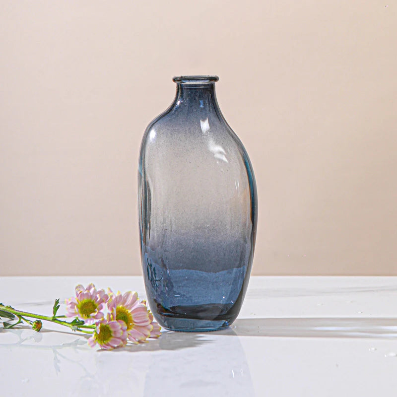 Brown Retro Glass Vase Plant Flowers Bottle Flower Arrangement Hydroponic Terrarium Desktop Vase Creative Home Decor Flower Pot