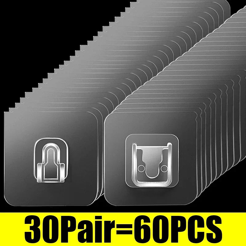 Ganci a Doppia Faccia Trasparenti con Adesivo Potente – 2 Pezzi, 6 cm