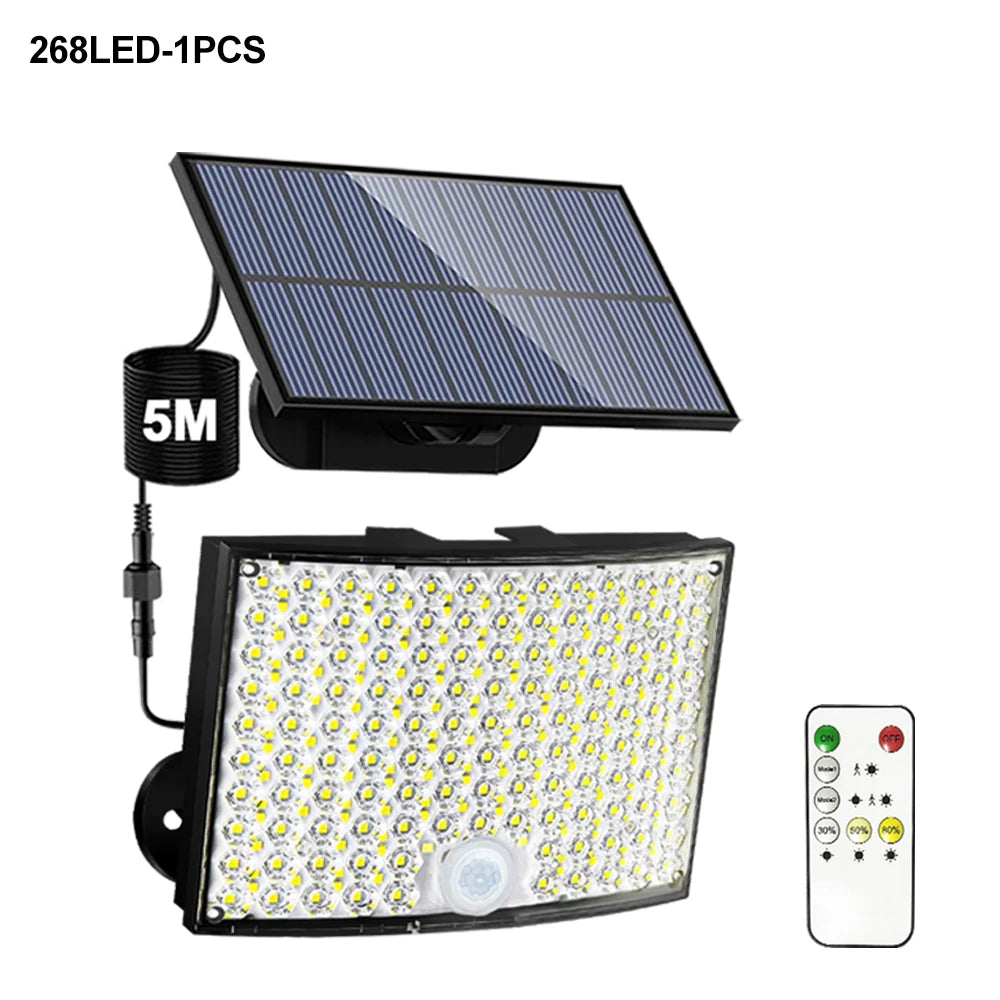 Lampada da Giardino Solare a LED con Sensore di Movimento IP65 – 400 LED, 5 m