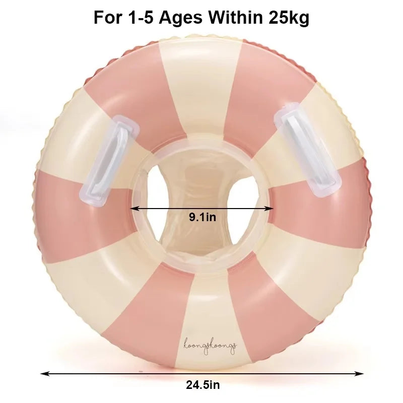 Gonfiabile Baby Swim Ring con Copertura Solare – Sedile a Strisce per Bambini