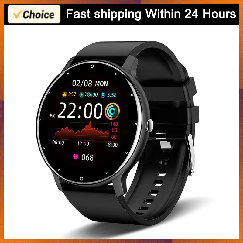 Smartwatch sportivo impermeabile 1.28" con monitor cardio, pressione e notifiche