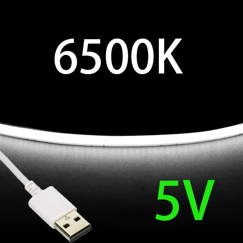 Striscia LED USB 5V COB Multicolore 2,7 mm – 480 LED per PC e Ambienti Interni