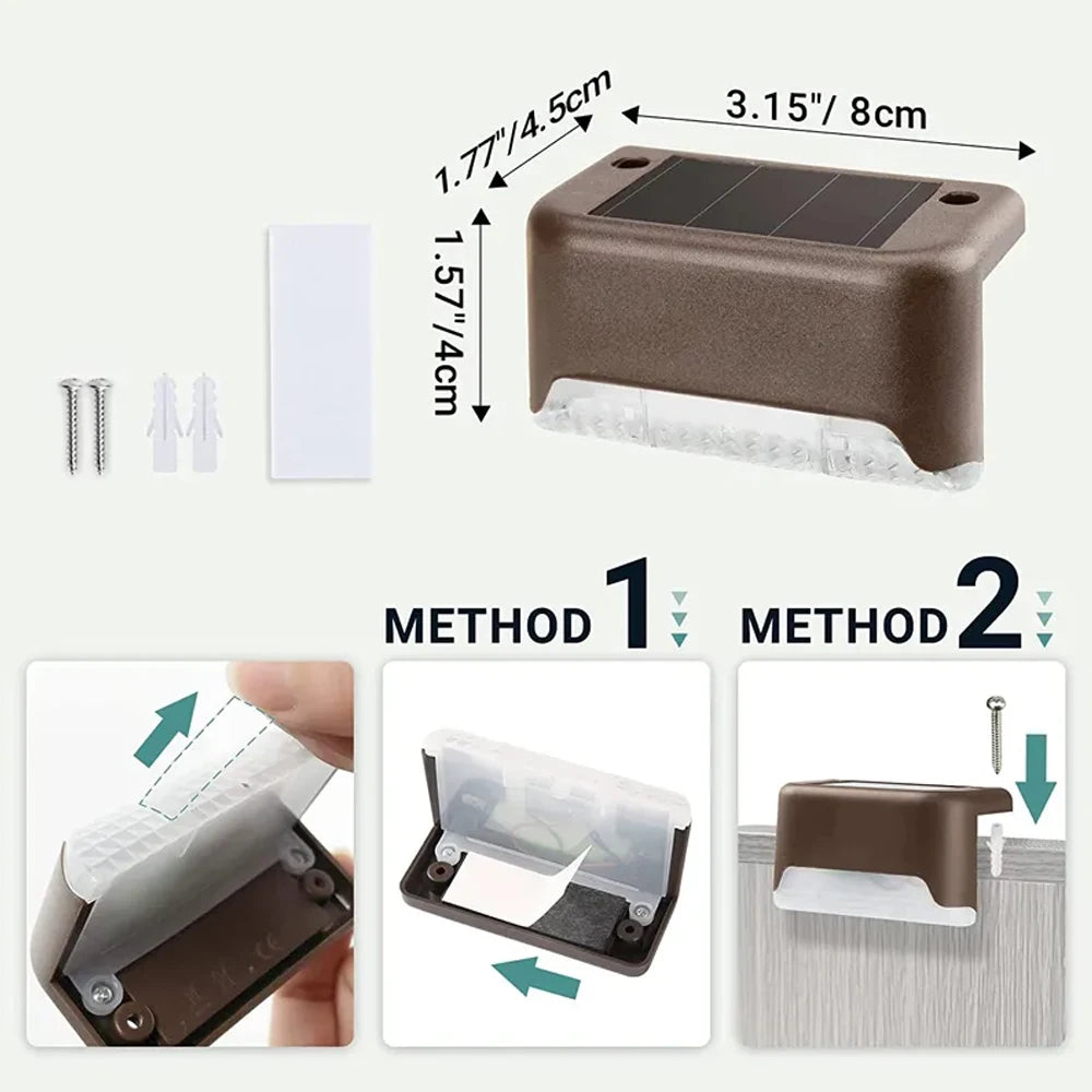 Lampada Solare a LED per Scale e Giardino – Pack da 4-32 Unità Impermeabili