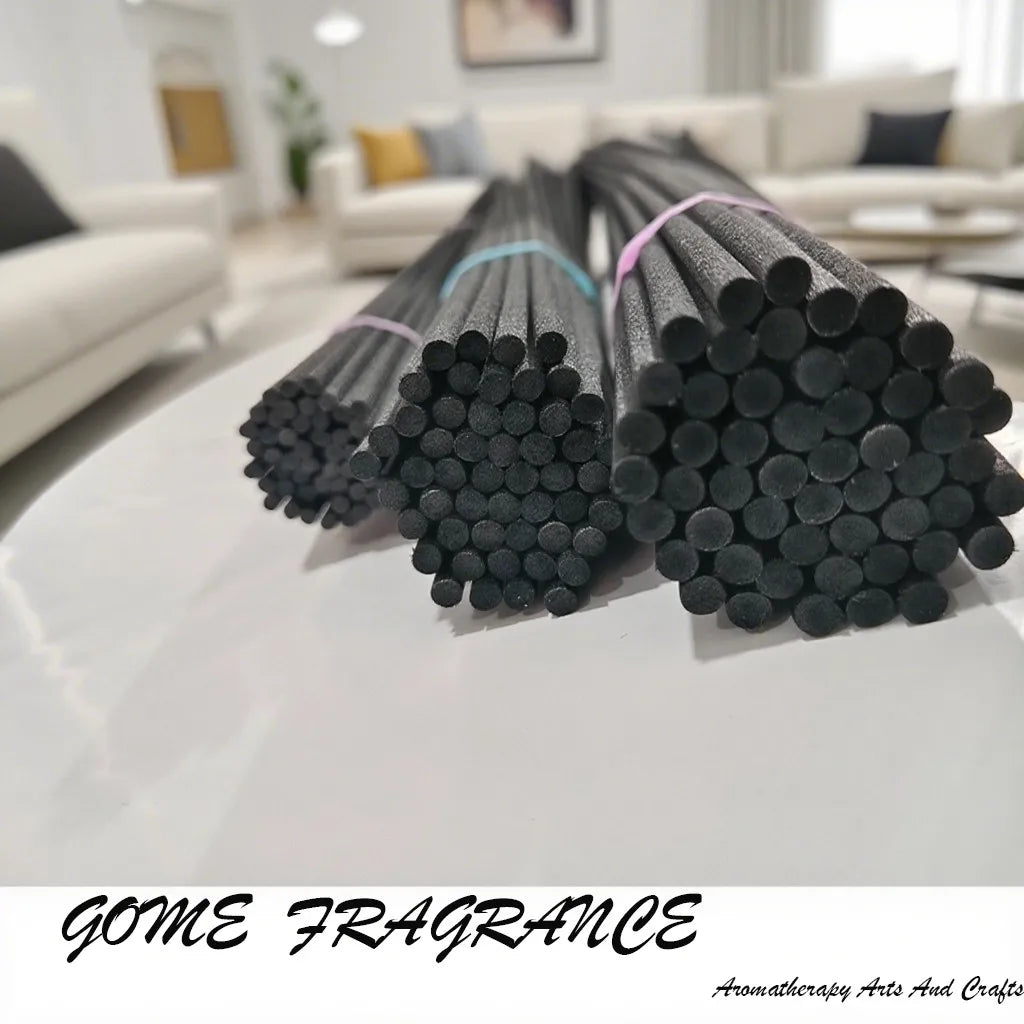 50pcs L50/60/70cm Black Fiber Rattan Sticks for Reed Diffuser Aroma Essential Oil Air Freshener Decorative Home Fragrance Sticks