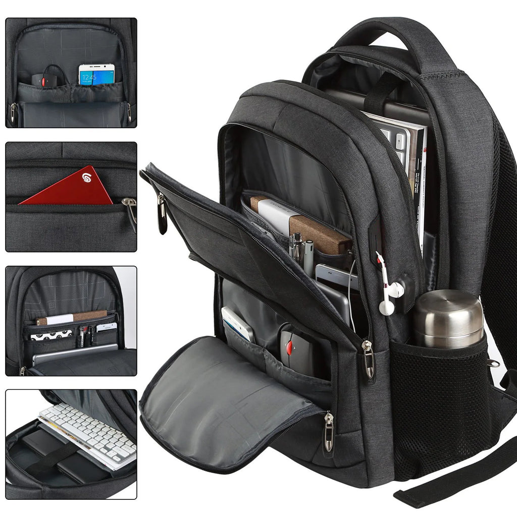 Sac à dos homme voyage grande capacité imperméable compartiments ordinateur portable