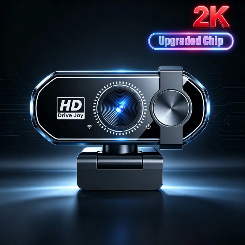 Webcam 4K Full HD con Autofocus, Luce Regolabile e Microfono Antirumore