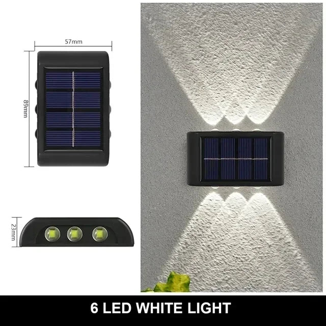 Lampada da Parete Solare 12 LED Impermeabile per Giardino e Patio