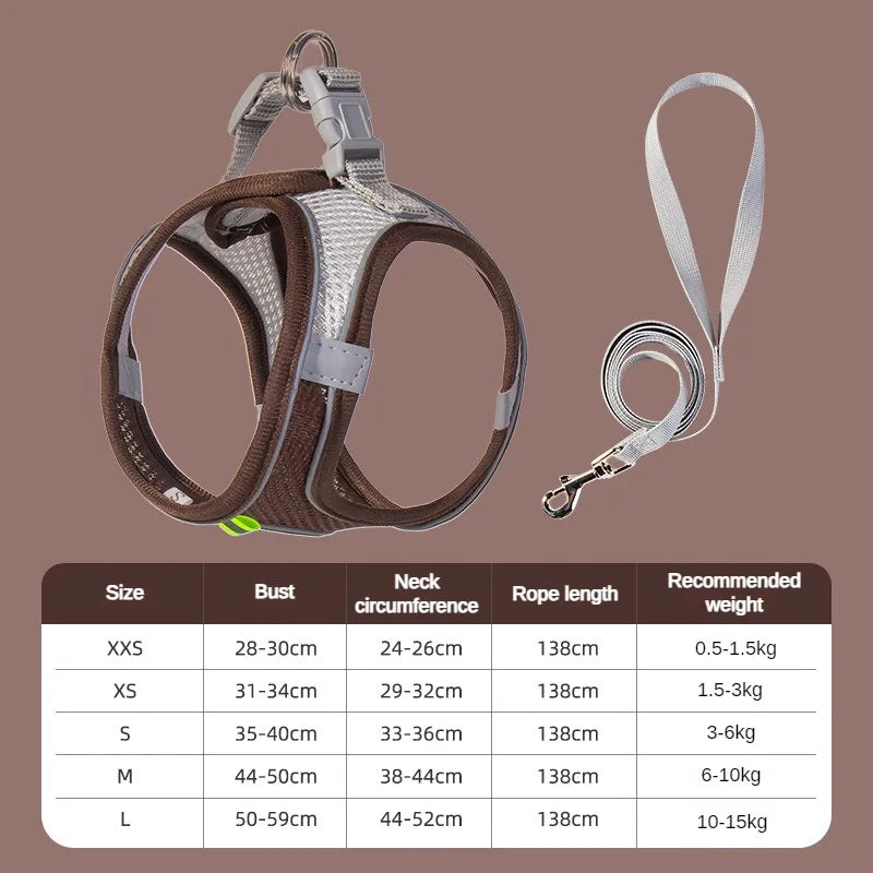 Set Imbracatura Regolabile per Cuccioli e Gatti – Nylon Riflettente