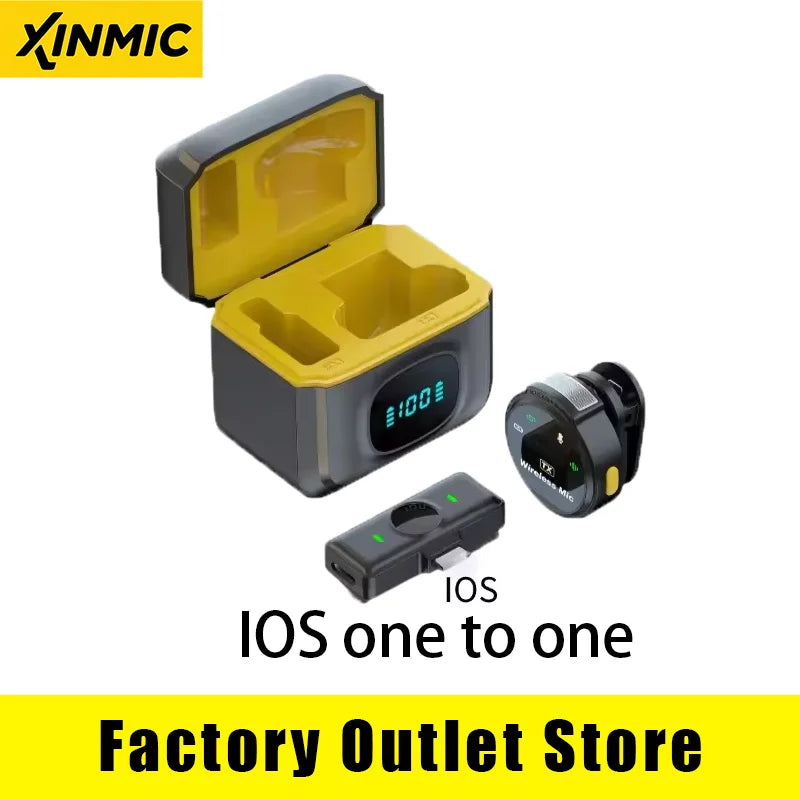 XinMic J6 Wireless Lavalier Lapel Microphone Noise Cancel Live Mini Mic iPad Android Type-C Phone Outdoor Recording Interview PC