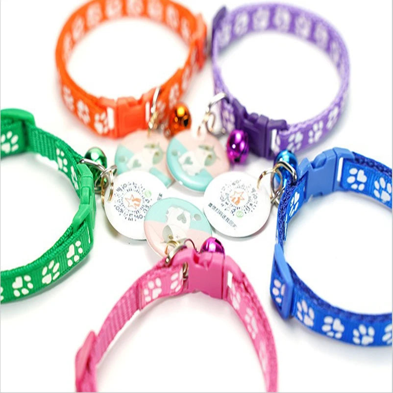 Collarlo per Gatti e Cani con Campanella, Multi-Colori, Corda