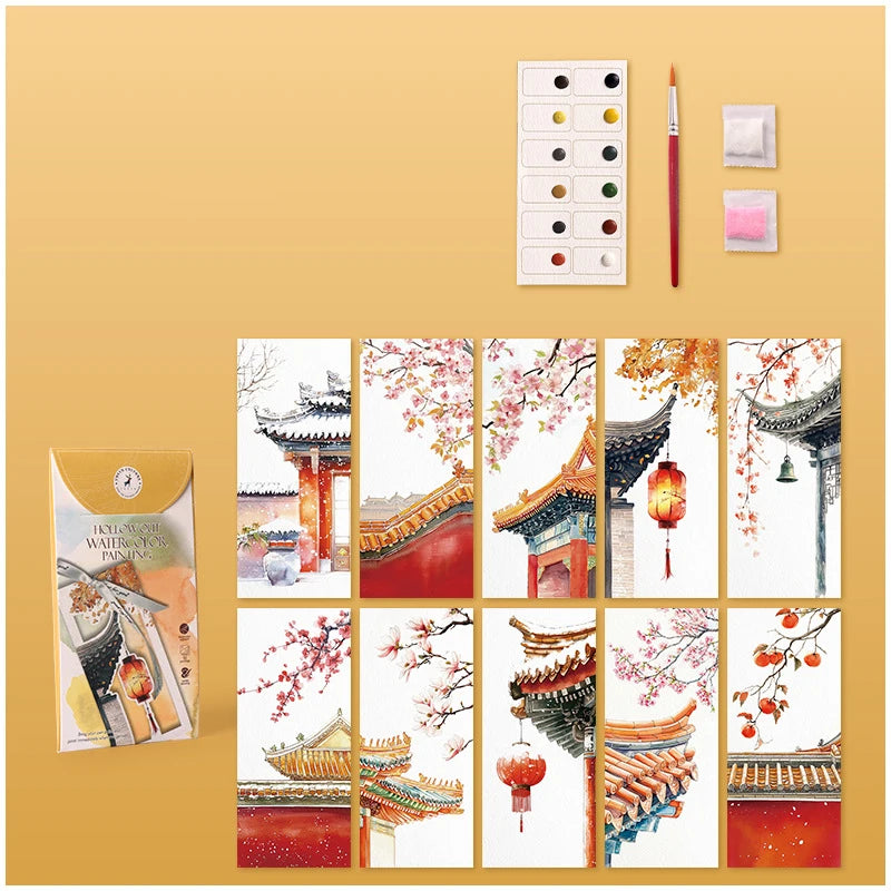 Set di 10 segnalibri acquerello fai‑da‑te, carta artigianale, regalo perfetto