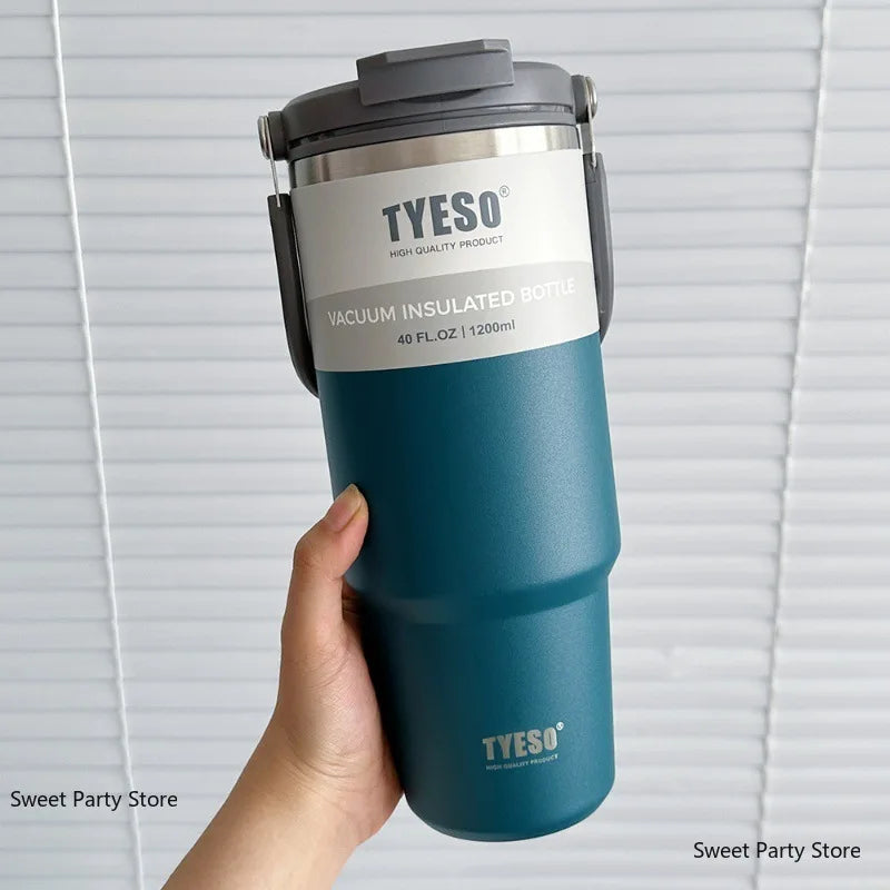 Thermos in acciaio inox 600‑1200 ml con doppio isolamento e tappo multifunzione