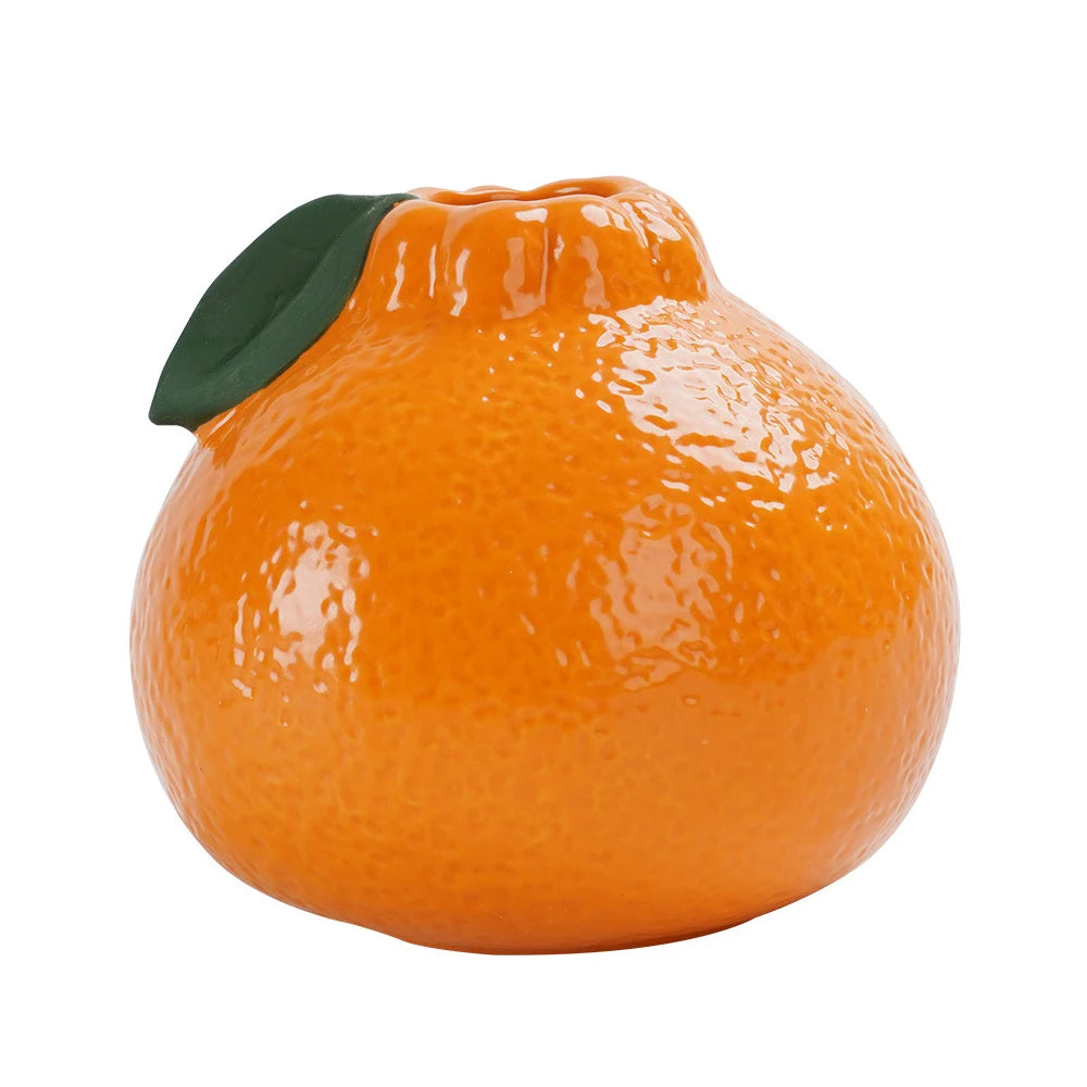 Vaso in ceramica arancione a forma di frutta – decorazione tavolo elegante