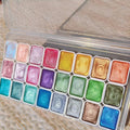 Metallic Watercolor Paint Set-Portable,Lightweight, High Solid Pigment, Starry Shades - Ideal for Artists, Perfect Holiday Gift