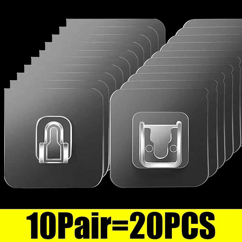 Ganci a Doppia Faccia Trasparenti con Adesivo Potente – 2 Pezzi, 6 cm