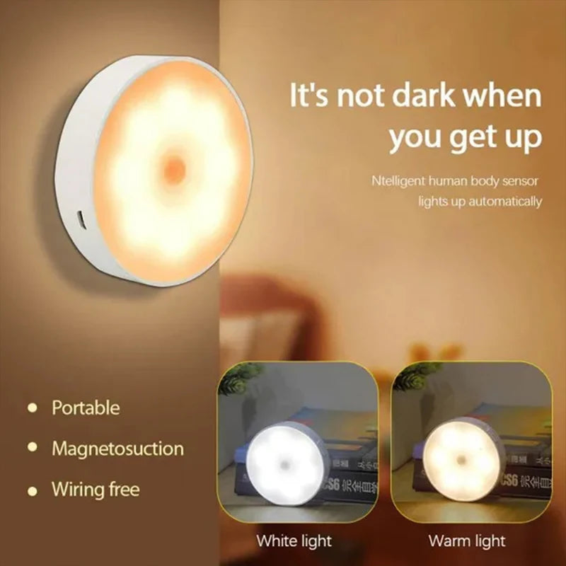 Lampada LED a Sensore di Movimento ricaricabile USB per armadi, cucina e scale