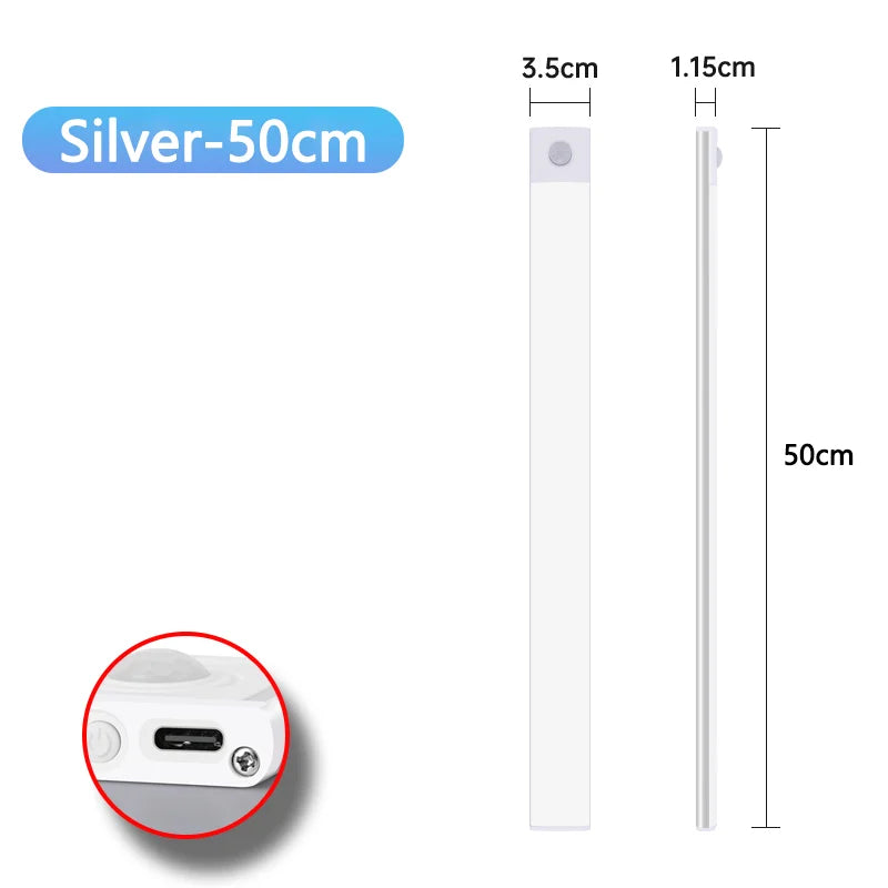 Lampada notturna a sensore di movimento USB, LED sottocucina e armadio