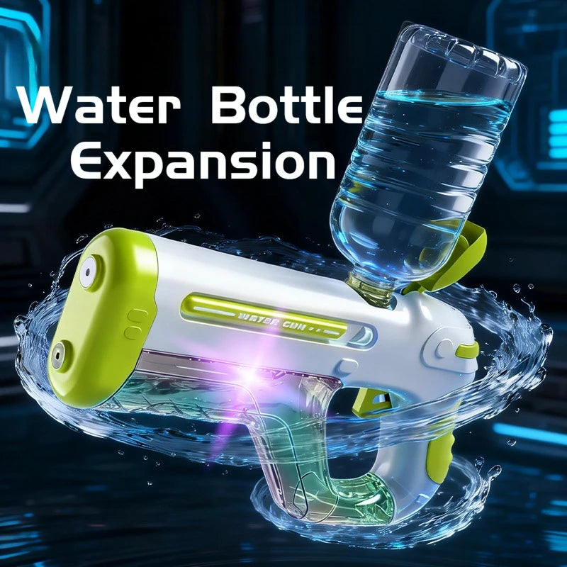 Summer Outdoor Electric Pulse Water Gun with Colorful Lights High Pressure Automatic Continuous Shot for Interaction Play Water